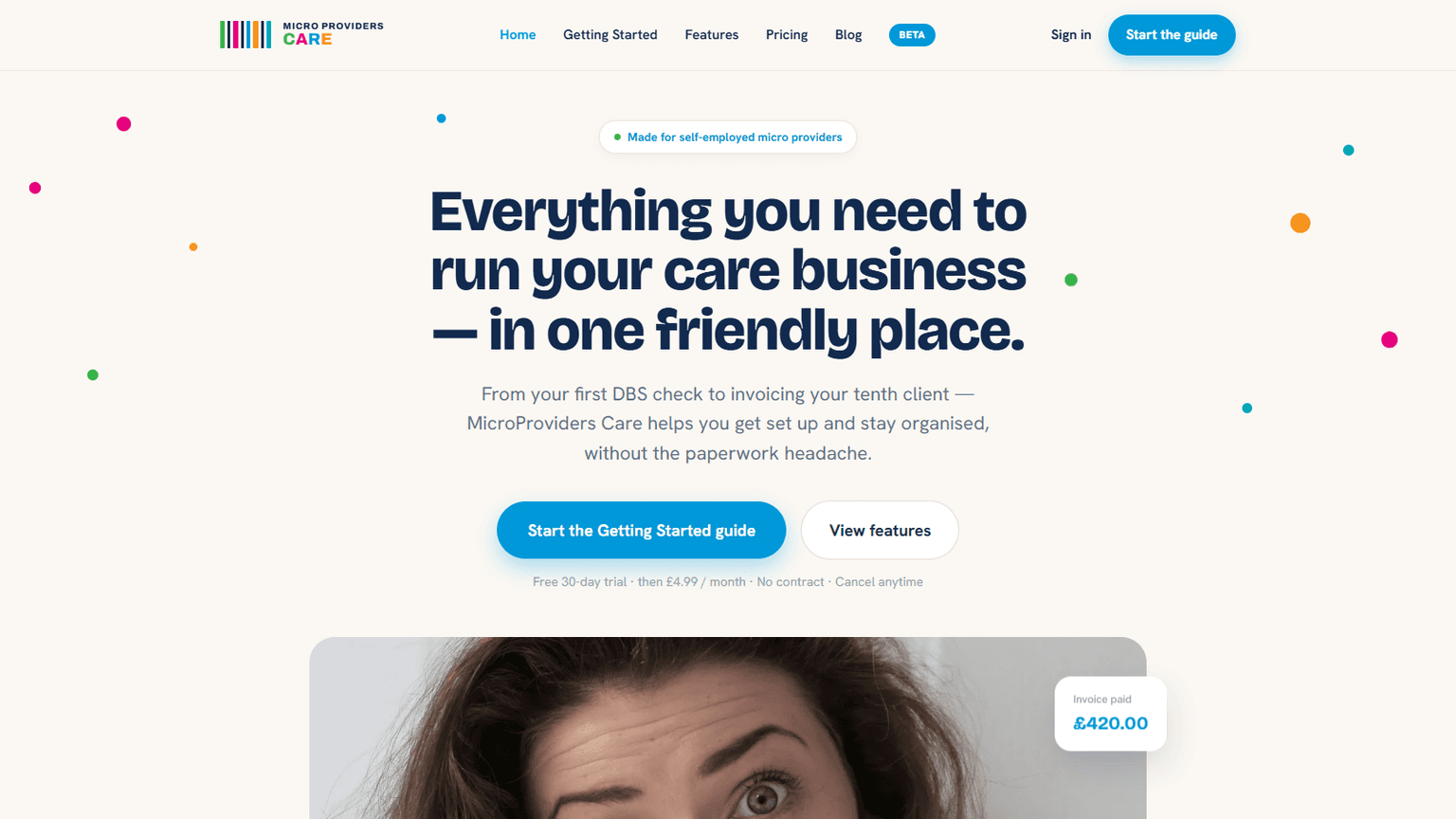 MicroProviders Care — a marketing site for self-employed carers